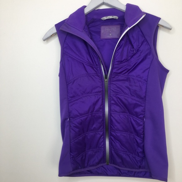 athleta down vest with floral design on back Small - Picture 1 of 3